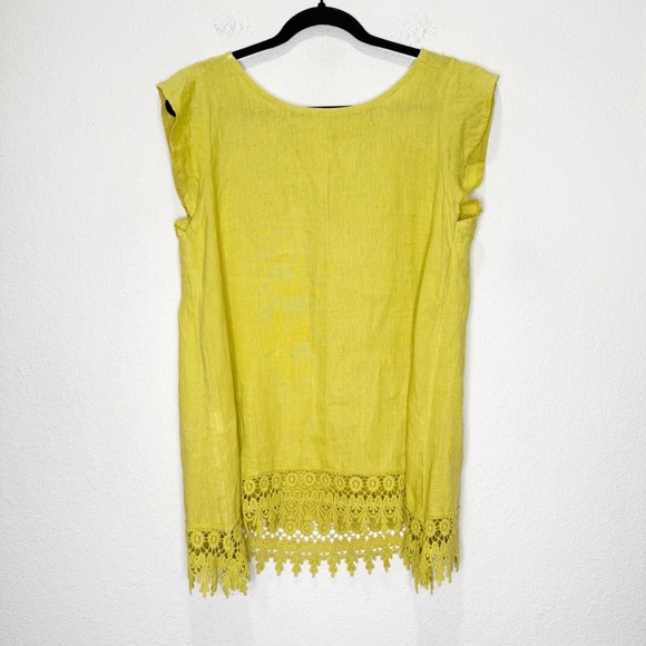 Terzo Millennio 100% Linen Eyelet Tunic Blouse Made in Italy Lagenlook - Picture 1 of 8
